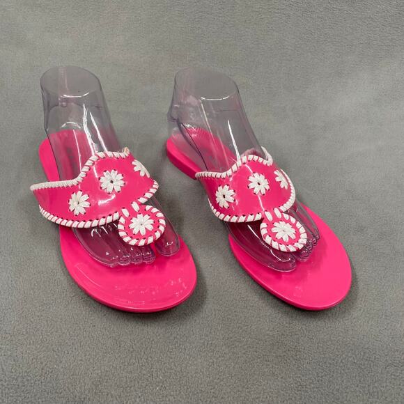 JACK‎ ROGERS Jelly Pink Fuschia Summer Sandals Size 8 Barbie Look Miss Georgica - Picture 3 of 15